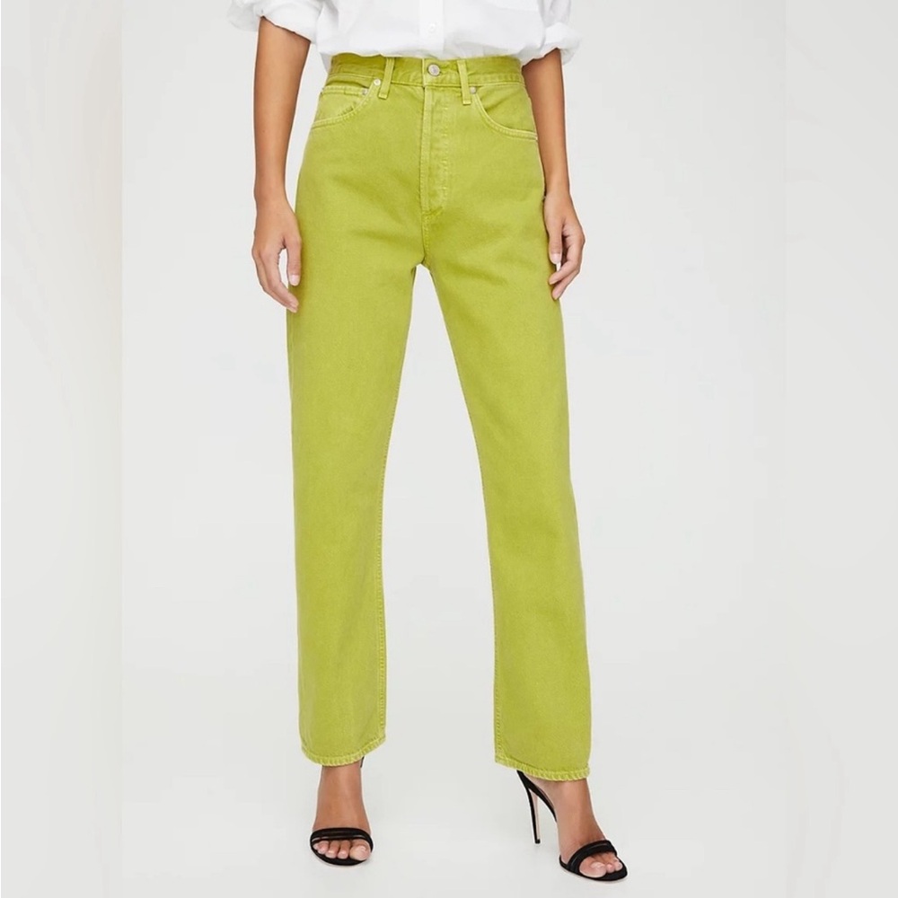 Agolde 90s jean in matcha green 24 fits like 26 rare great condition